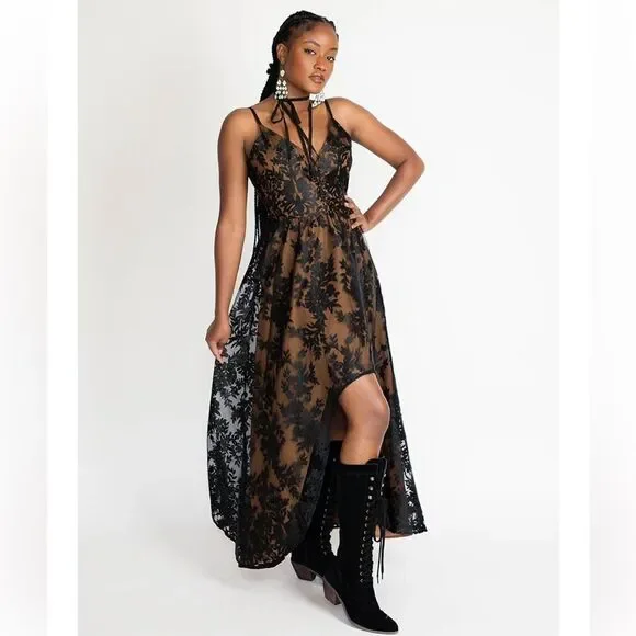 JOYFOLIE HOLLI LACE DRESS IN BLACK NWT SMALL - Picture 3 of 9